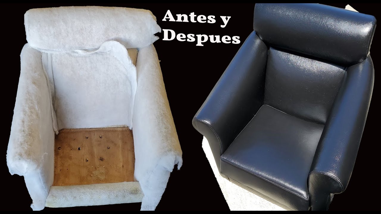 sillón antes y después de tapizar