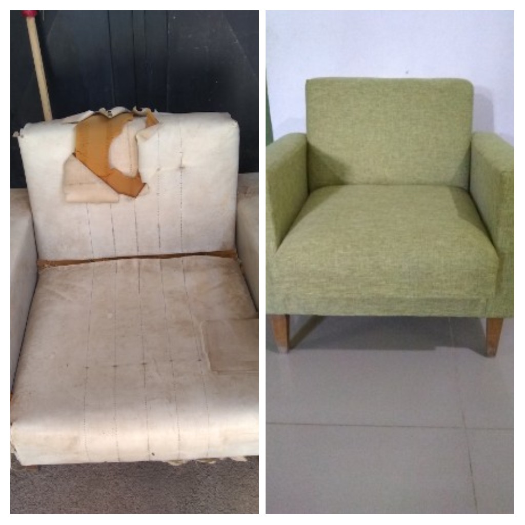 sillón re-tapizado